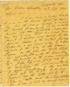 Letter, 1833 Sept. 22, Cassville, Georgia, [to] Wilson Lumpkin, Gov[ernor of Georgia] / John Ridge, page 1