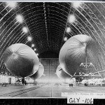 Airship Squadron ZP2 in Hangar #1 at Glynco Naval Air Station, ca. 1942. Glynco Naval Air Station was decommissioned as a military facility in 1974. It was reopened as a civilian airport in 1975.
