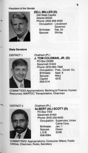 Members of the General Assembly of Georgia, Senate and House of Representatives, first session of the 1989-90 term (Picture Book), page 9.