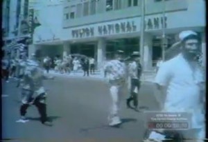 CLOWNS, UNUSUAL CARS IN PARADE; SPECTATORS WATCH, 1962 June 3. wsbn42500, (No title), WSB-TV newsfilm collection, reel 0936, 6:41/08:30, Walter J. Brown Media Archives and Peabody Awards Collection,  The University of Georgia Libraries, Athens, Ga. 