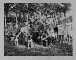 Photograph of children's dog show, Manchester, Georgia, 1953. Pine Mountain Regional Library, Manchester, Georgia.