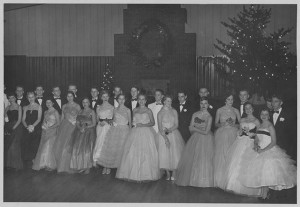 Photograph of teenagers at the Debuteen Ball, Gainesville, Georgia, 1953 December 30. Hall County Library System Collection, Hall County Library System, Gainesville, Georgia. 
