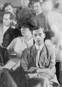 Leo Frank and his wife Lucille in the court room for his murder trial, Georgia, 1913. Local identification number: AJCP402-102e, Atlanta Journal-Constitution Photographic Archives. Special Collections and Archives, Georgia State University Library.