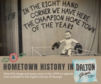 Hometown History in Dalton, Georgia Poster with Image from 1949 scrapbook in DLG