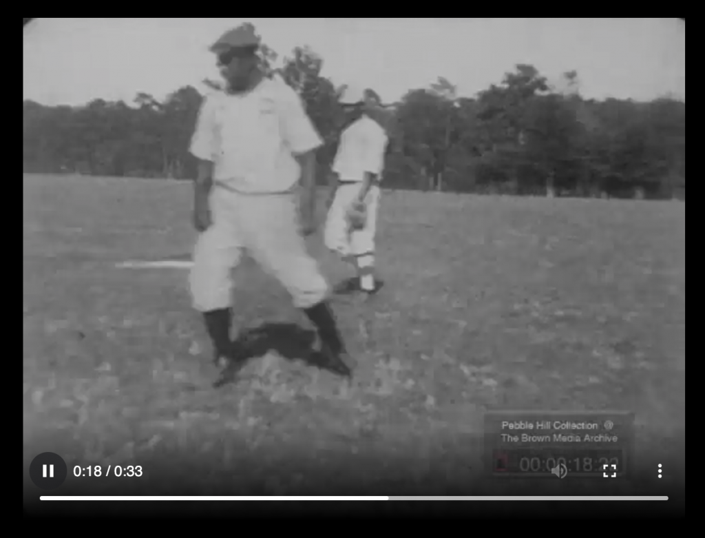 Still from a home movie of a baseball game between African American employees of the Pebble Hill and Chinquapin Plantations, Georgia, 1919