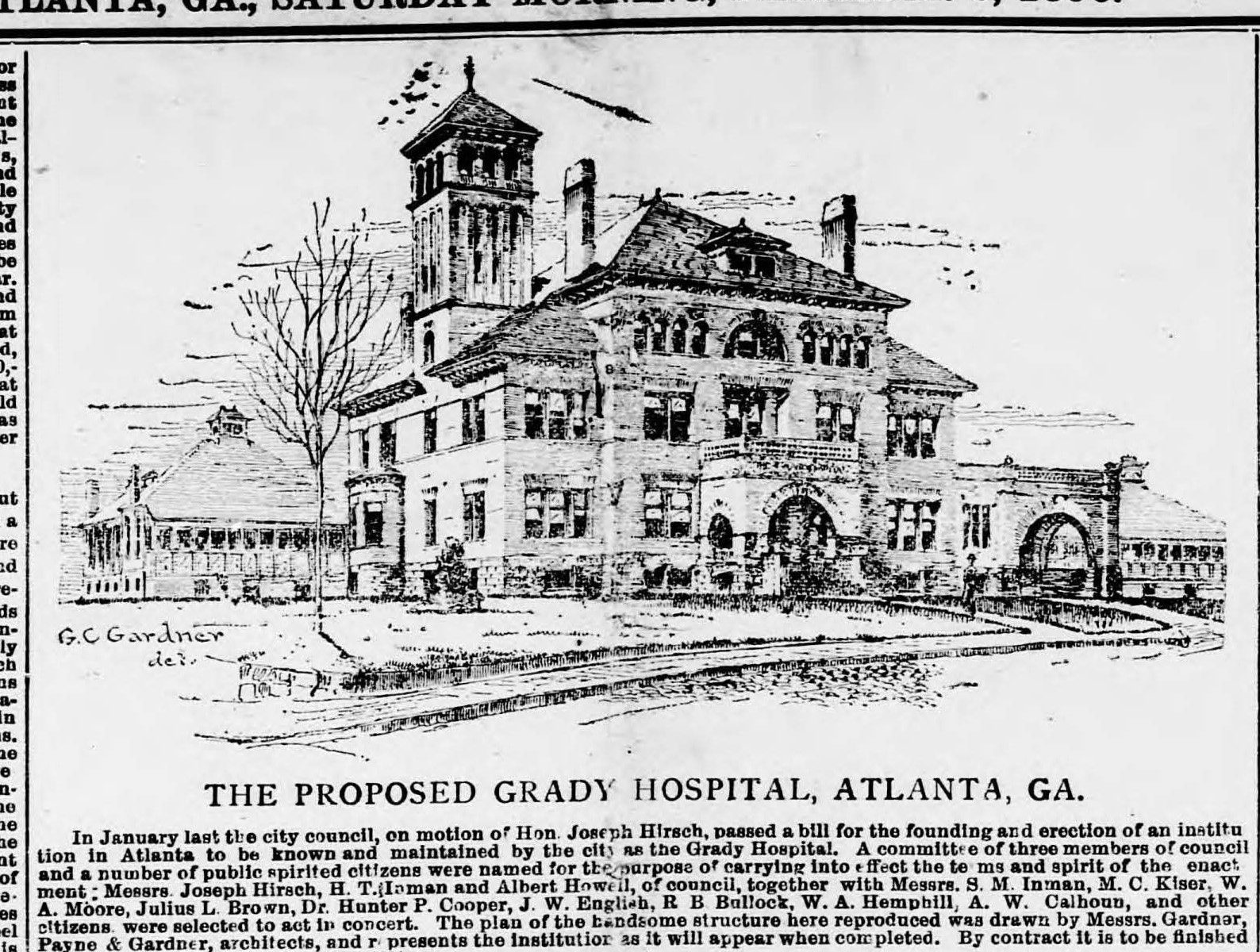 Illustration of Grady Hospital