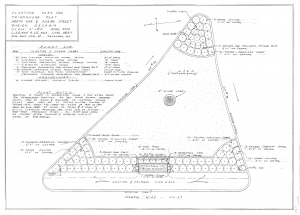 North Way and Adams Street triangular plat, page 1 of 2, (Darien, Georgia) by Clermont Lee.